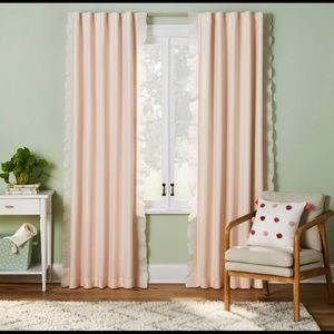 Pillowfort 84” Blackout Pleated Side Ruffle Shear Overlay Panels Pink